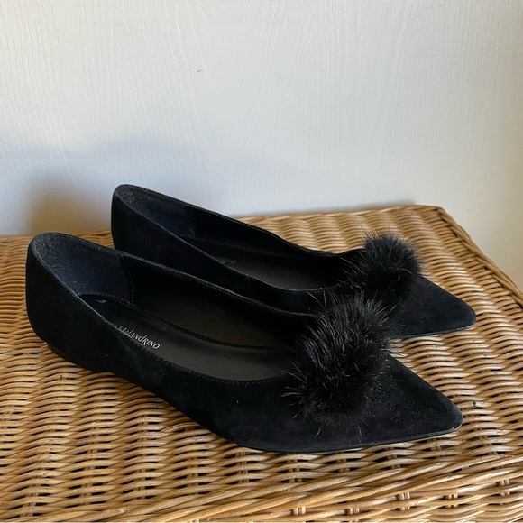 Catherine Malandrino Rabbit Fur Point Toe Flats - Picture 3 of 8